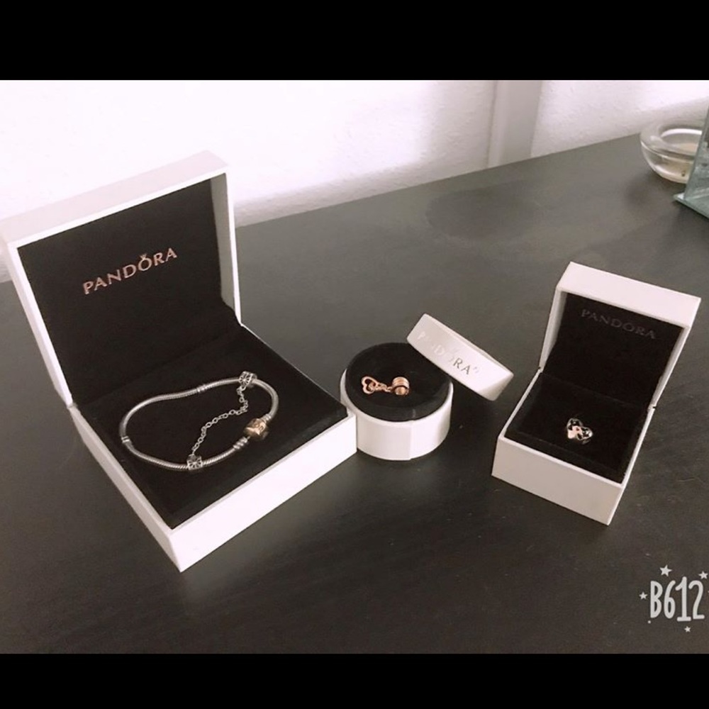 Pandora bracelete with charms